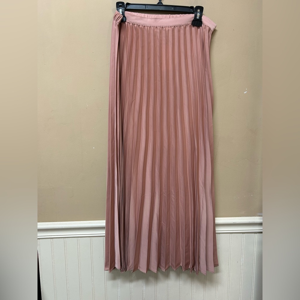 Joie Women Maxi Pleated Skirt Pink Polyester Size L NWT